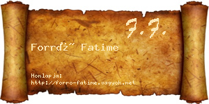 Forró Fatime névjegykártya